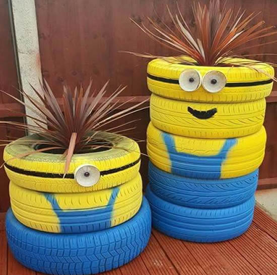 Ideias com pneus para decoração