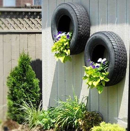 Ideias com pneus para decoração