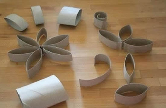 Reciclagem de rolo de papelão