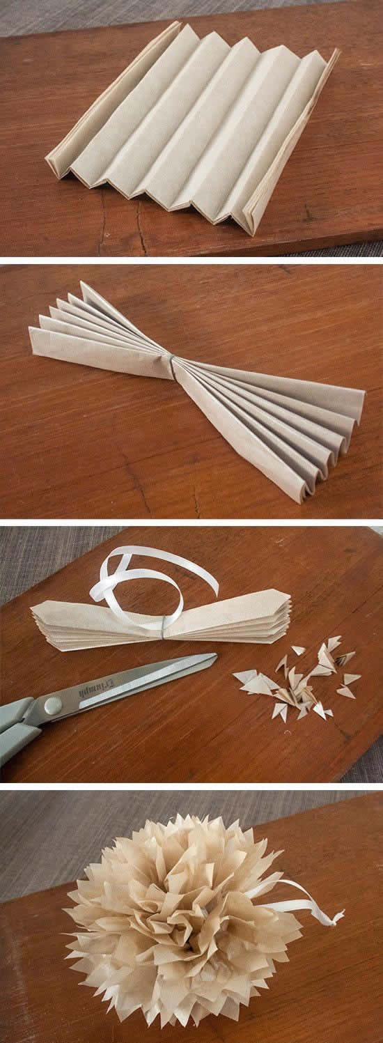 Flor de papel seda para decoração