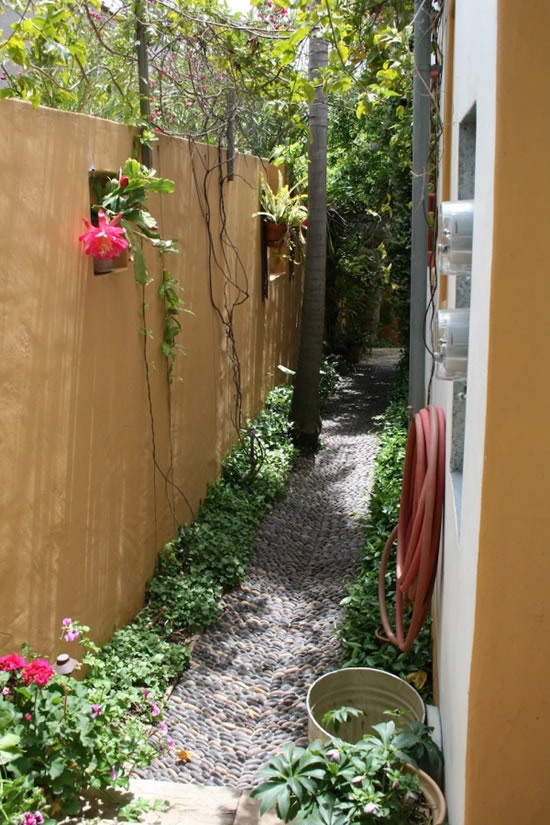 Decoração de jardim com caminho