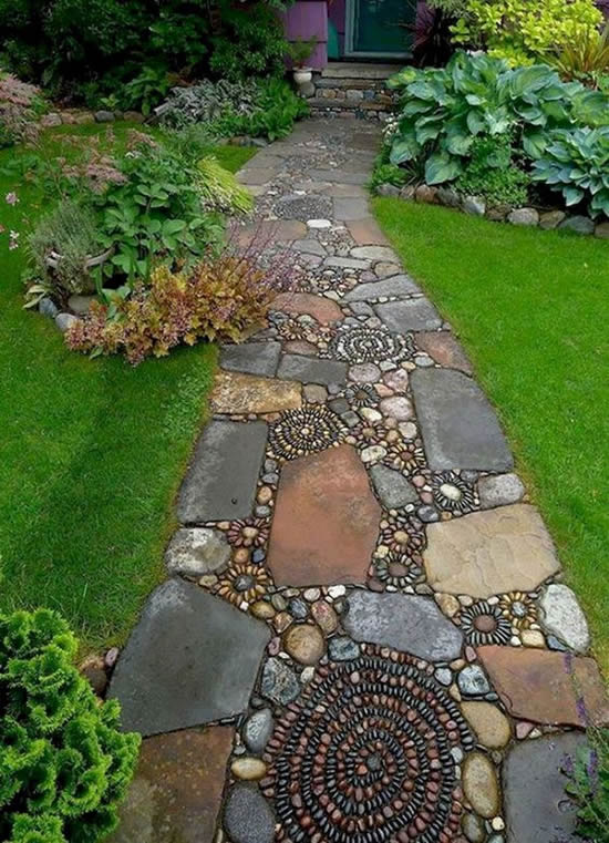 Caminhos com pedras para jardim