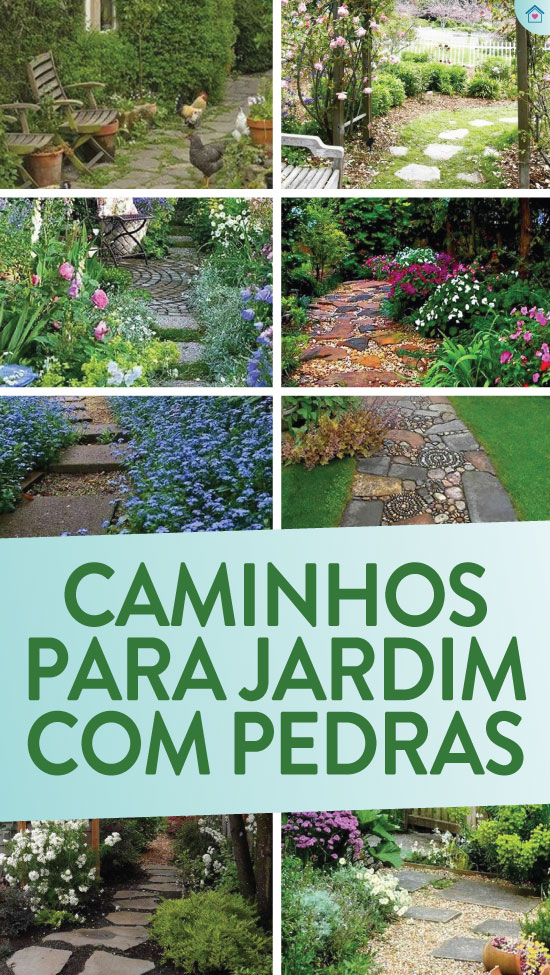 Lindos caminhos para jardim com pedras
