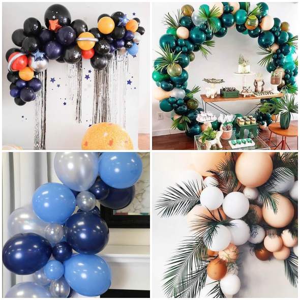 Decoração criativa com balões para festa