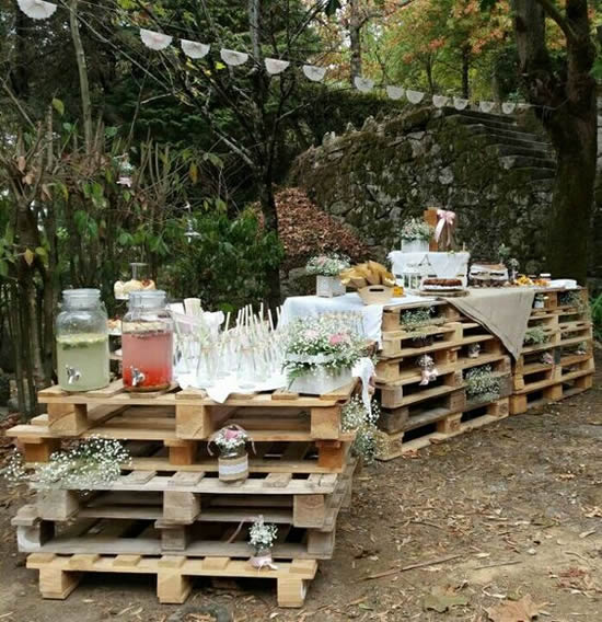 Mesa de pallets para decoração