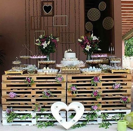 Mesa de pallets para decoração