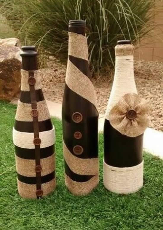 Decoração maravilhosa com garrafas