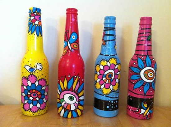 Lindas garrafas decoradas