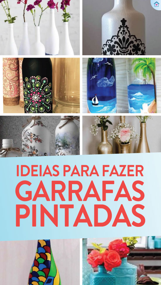 20 ideias lindas de garrafas pintadas