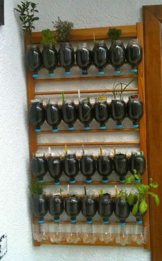 Horta com garrafa PET