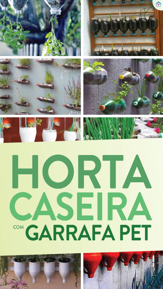 12 ideias para horta caseira com garrafa PET