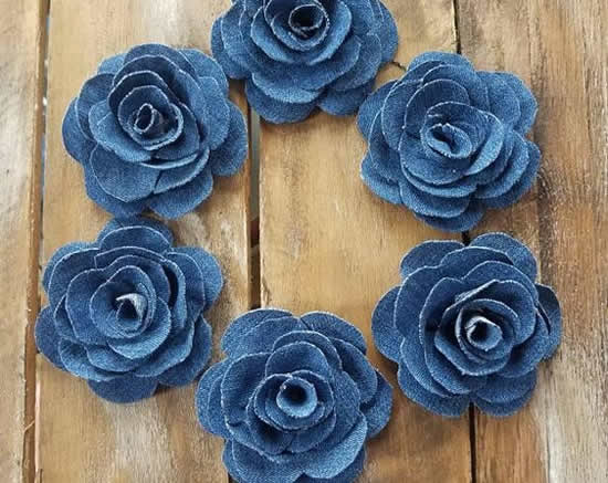 Flores com Tecido Jeans: 16 Ideias Lindas - Dicas Práticas