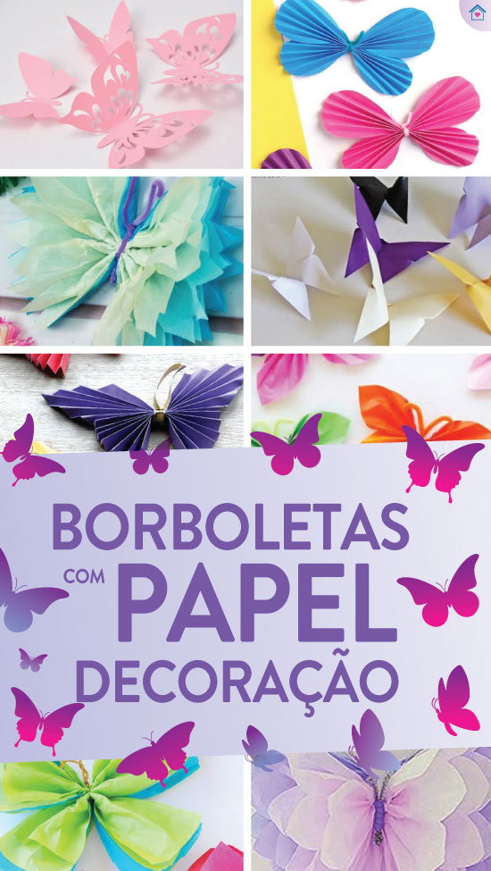 Borboletas de papel para decoração