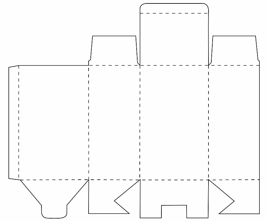 Molde de caixinha de leite de papel