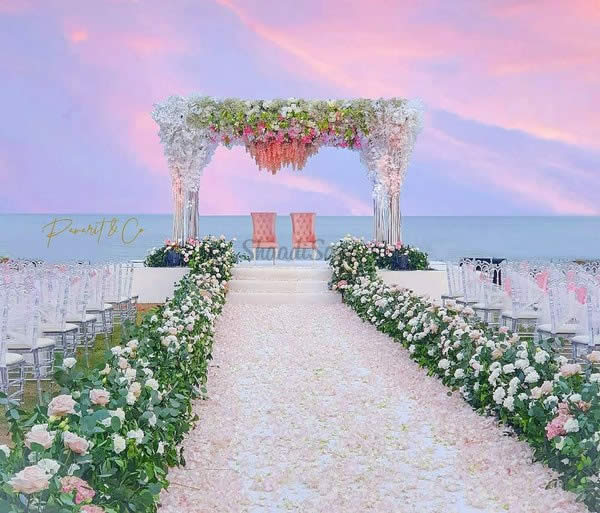 Decoração para casamento na praia