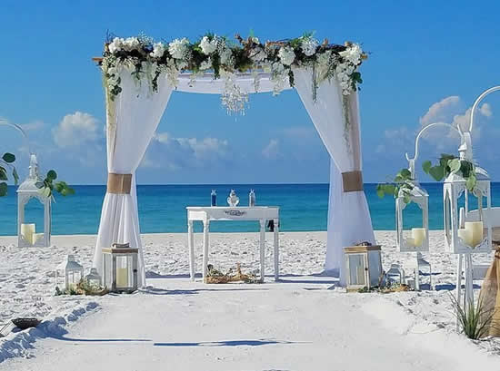 Decoração de casamento na praia