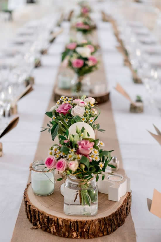 Mesa decorada para casamento