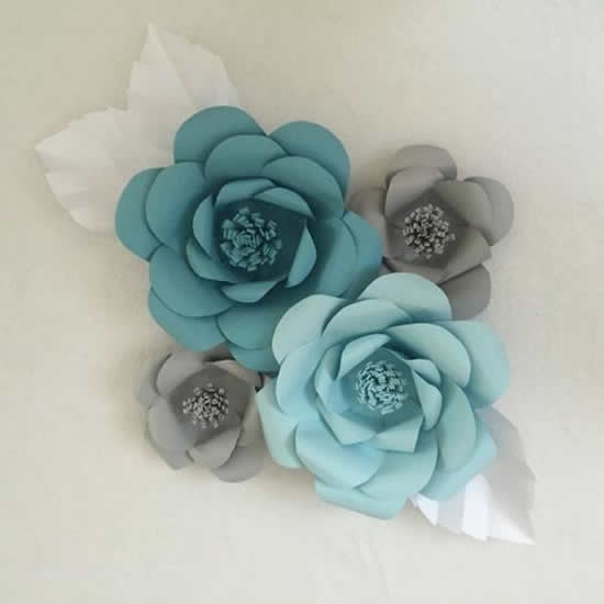 Flores de papel para decoração de casamento