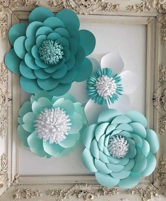 Flor de papel para decoração de casamento