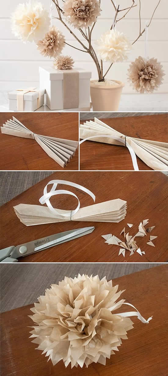 Flor de papel seda para casamento