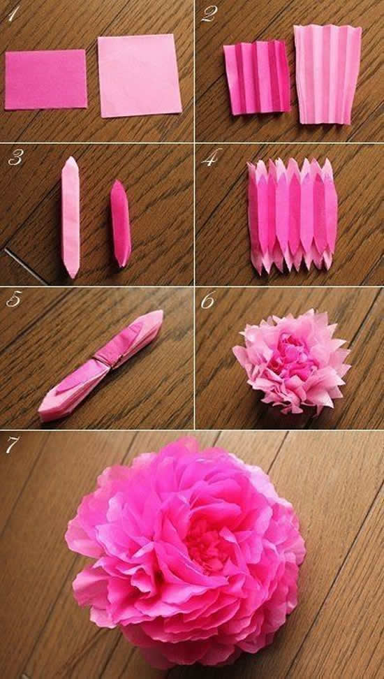 Como fazer Flor de Papel Seda Gigante - Dicas Práticas