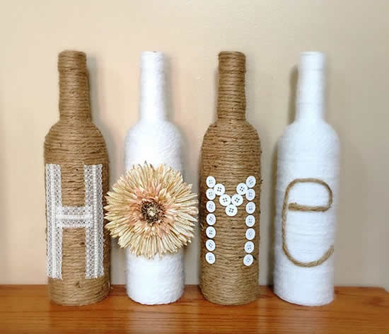 Lindas garrafas decoradas para inspiração