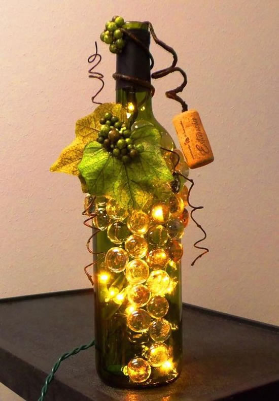 Decoração com garrafas para o Natal