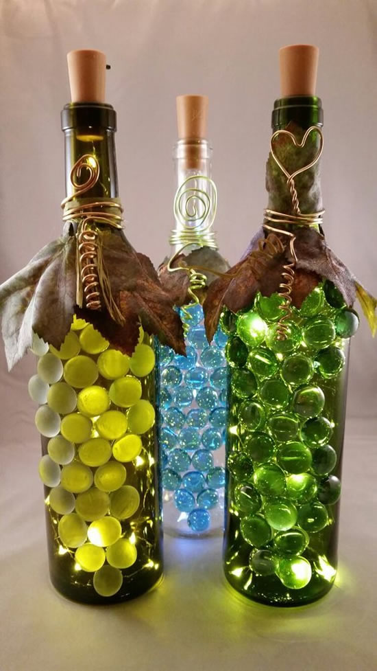 Decoração com garrafas para o Natal