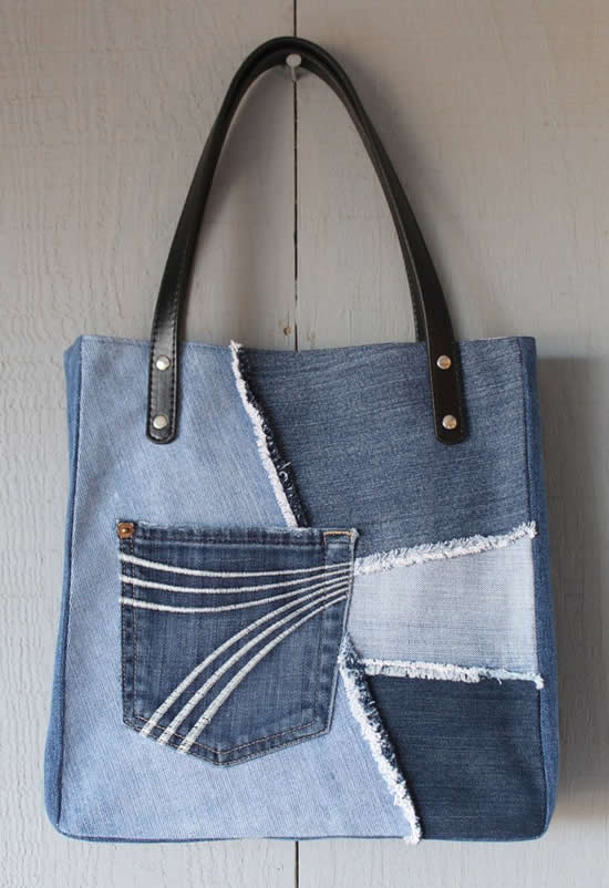 Bolsa reaproveitando calça jeans