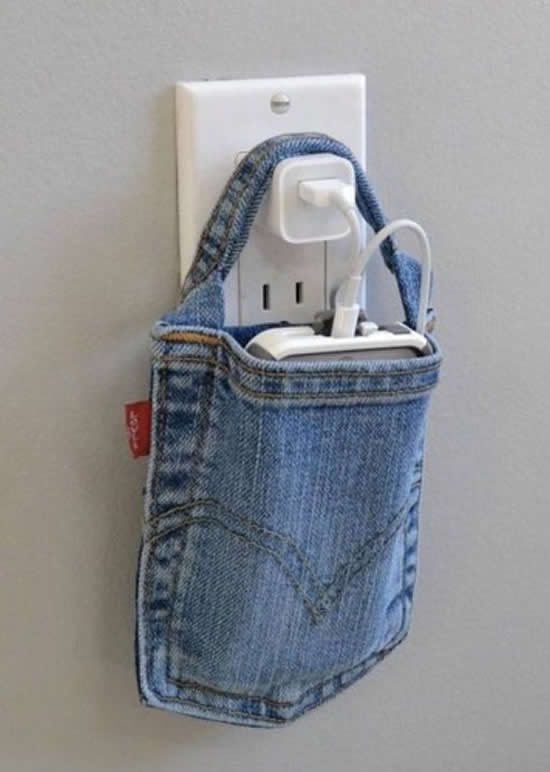 Porta celular reaproveitando calça jeans