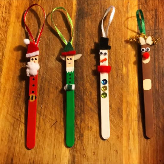 Lindos artesanatos de Natal com palitos de picolé