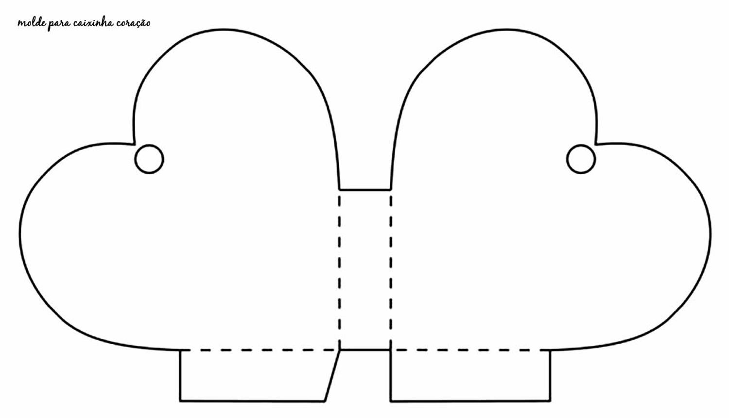 Molde para caixinha coração com papel