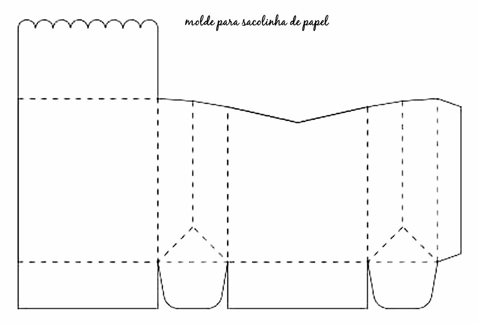 Molde para sacolinha de papel