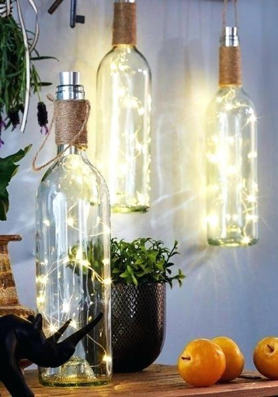 Ideias para fazer uma decoração linda com garrafas de vidro