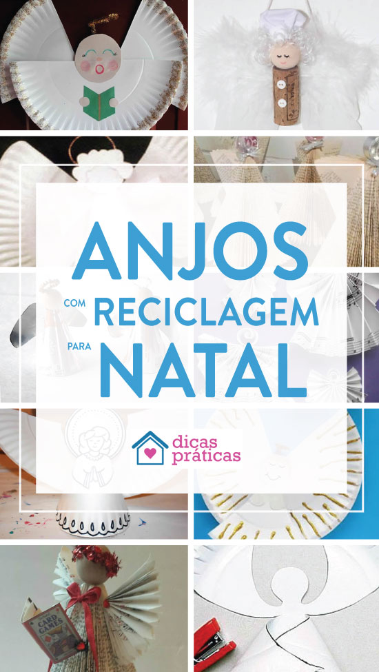 Anjos com reciclagem para decoração de Natal