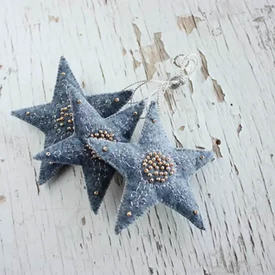 Estrelas feitas com tecido jeans