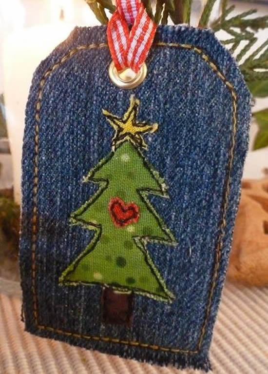 Decoração com jeans para o Natal