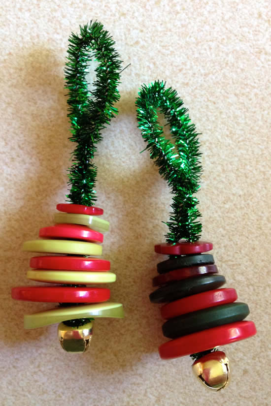 Decoração com botões para o Natal