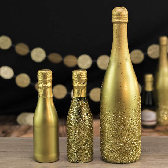 Ideias com garrafas para decoração de ano novo