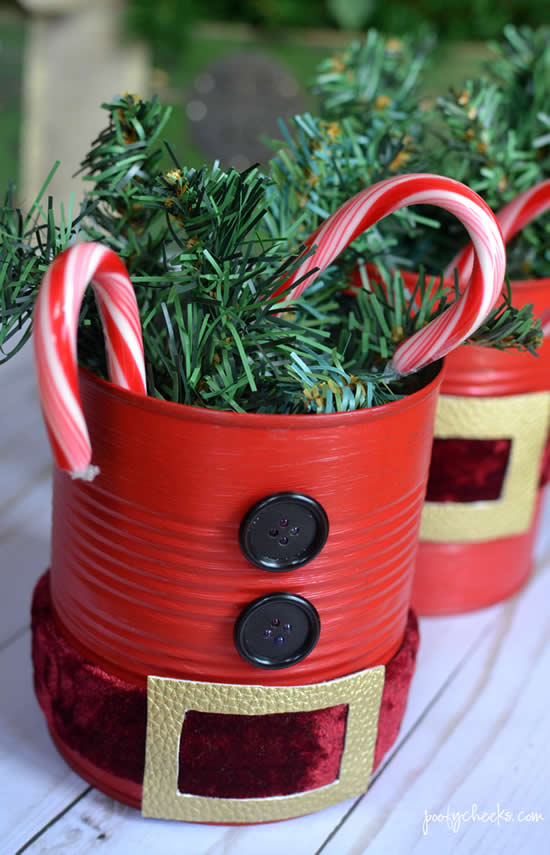 Enfeites de Natal com latas recicladas