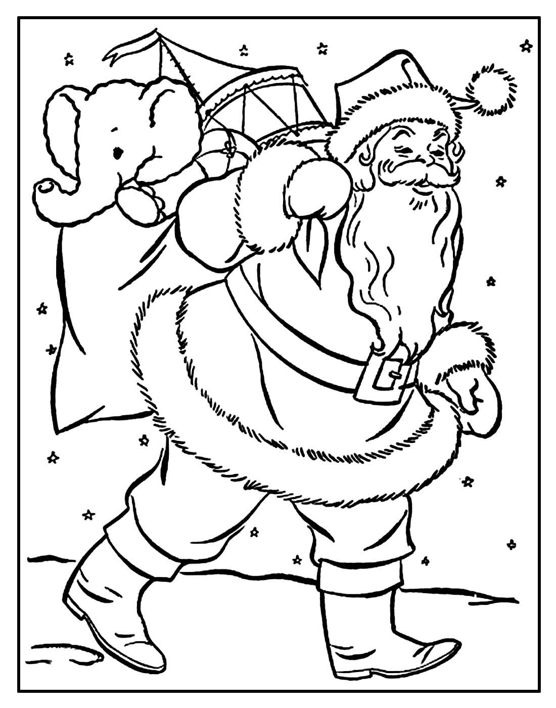 Desenho para colorir de Papai Noel