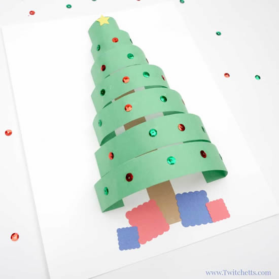Cartão de Natal com papel
