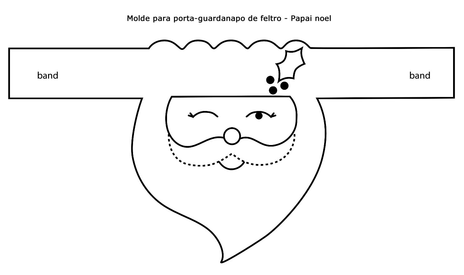 Molde de Papai Noel para porta-guardanapo