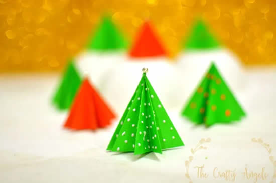 Lindas ideias de Árvores de Natal de papel