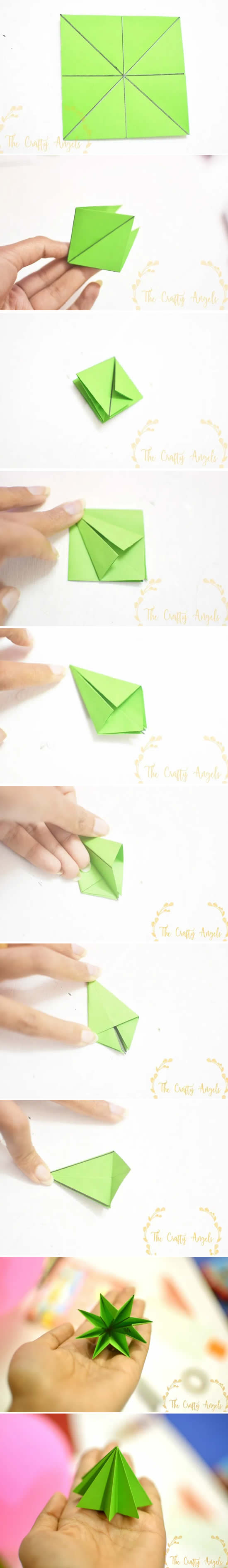 Árvore de Natal de papel com origami