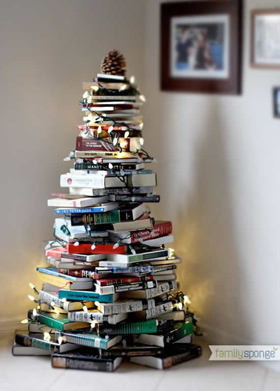 Árvore de Natal com livros