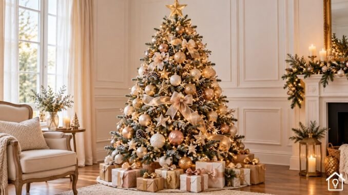 Árvore de Natal Decorada de Forma Criativa