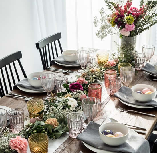 Decoração para mesa de ano novo
