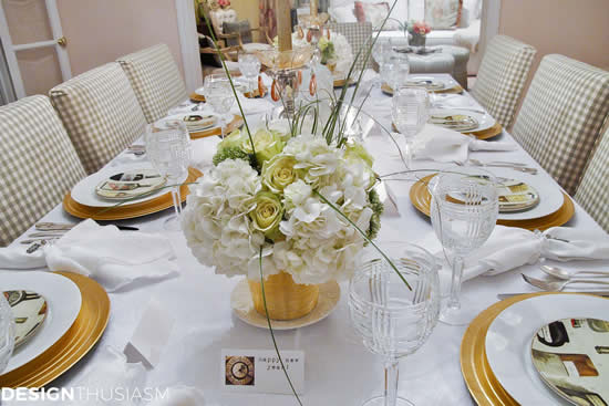 Enfeites e decoração de mesa para ano novo