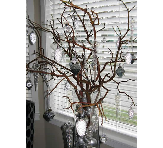 Decoração linda com Árvore de Natal feita com galhos secos